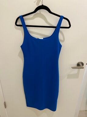 Zara Bright Blue Sleeveless Mini Bodycon Dress
